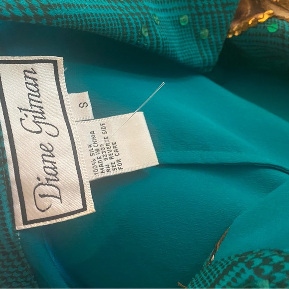 Vintage 80’s Diane Gilman Horse themed Equestrian Sequined Blouse Sz S/M - Picture 5 of 6